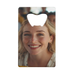 School Bus Driver Photo Customize Credit Card Bottle Opener