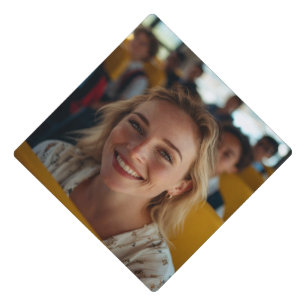 School Bus Driver Photo Customize Graduation Cap Topper