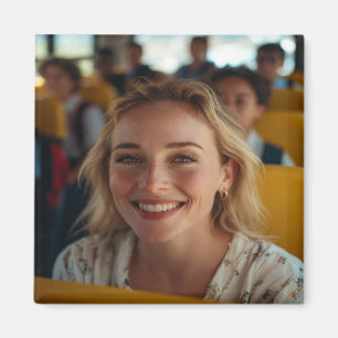 School Bus Driver Photo Customize Magnet