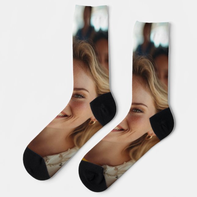 School Bus Driver Photo Customize Socks (Left)