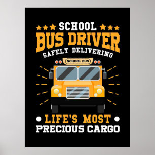 School Bus Driver Safely Delivering Poster