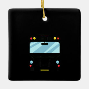 School Bus Driver Simple Halloween Costume Kids Ceramic Ornament