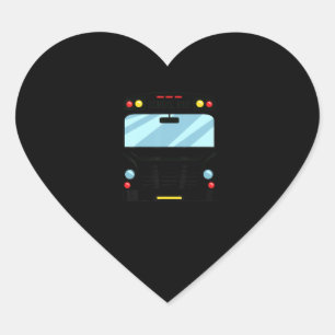 School Bus Driver Simple Halloween Costume Kids Heart Sticker