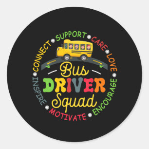 School Bus Driver Squad Appreciation Week Back to  Classic Round Sticker