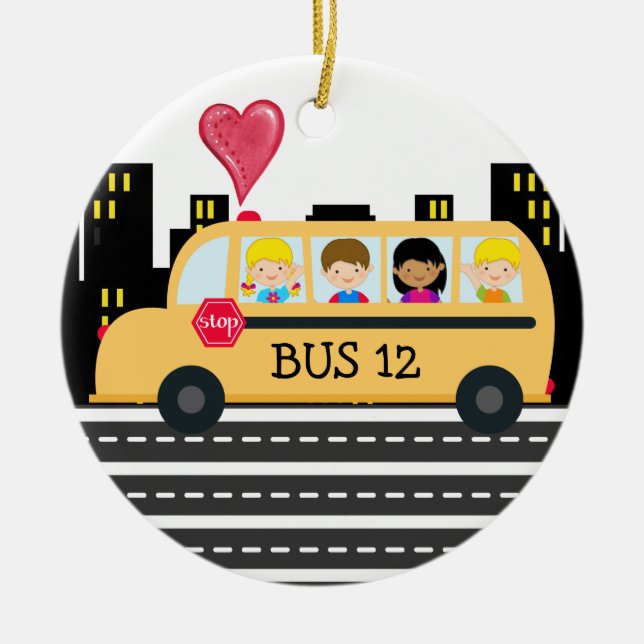 School Bus Driver - SRF Ceramic Ornament (Front)