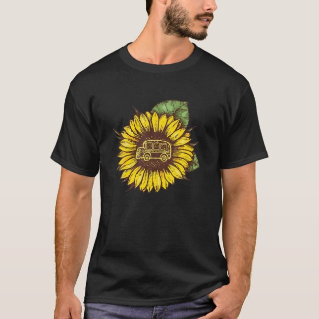 School Bus Driver Sunflower  Lover Bus Driver Tee (Front)