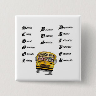 School bus driver, thumbnailCA56F3F0clip art 2 Inch Square Button