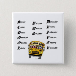 School bus driver, thumbnailCA56F3F0clip art 2 Inch Square Button