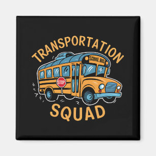 School Bus Driver Transportation Squad Magnet
