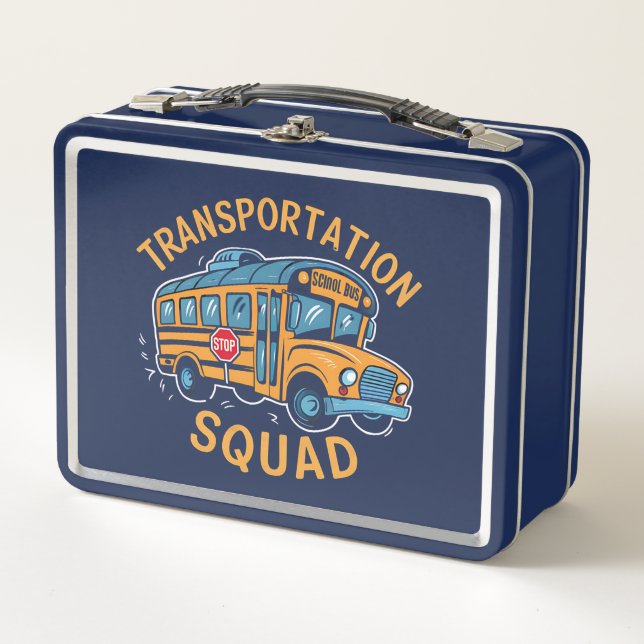 School Bus Driver Transportation Squad Metal Lunch Box (Front)