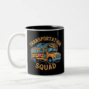 School Bus Driver Transportation Squad Two-Tone Coffee Mug