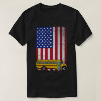 School Bus Driver Usa American Flag Bus Driver 