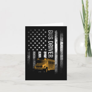 School Bus Driver Usa American Flag Funny Bus Driv Card