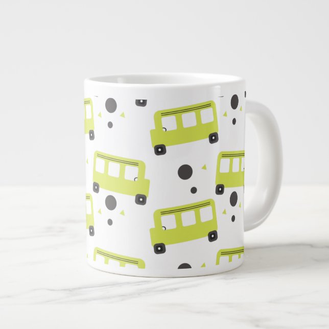 School Bus Driver Yellow Confetti Educational  Large Coffee Mug (Front Right)