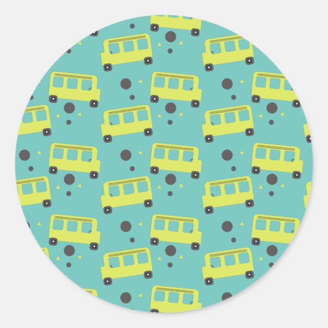 School Bus Driver Yellow Confetti Teacher   Classic Round Sticker (Front)