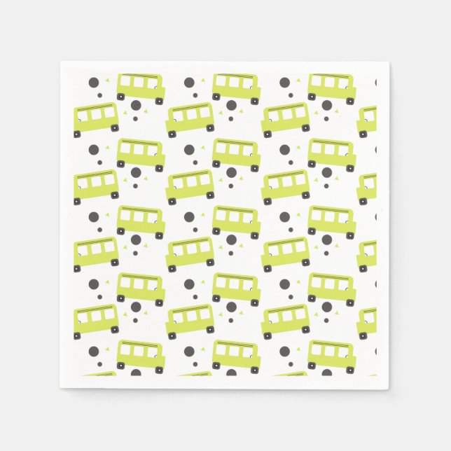 School Bus Driver Yellow Confetti Teacher Napkin (Front)