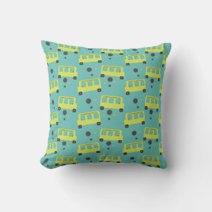 School Bus Driver Yellow Confetti Teacher Throw Pillow