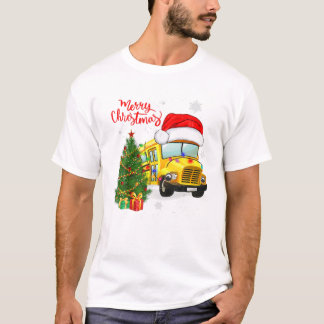 School Bus Drivers Santa Hat T-Shirt
