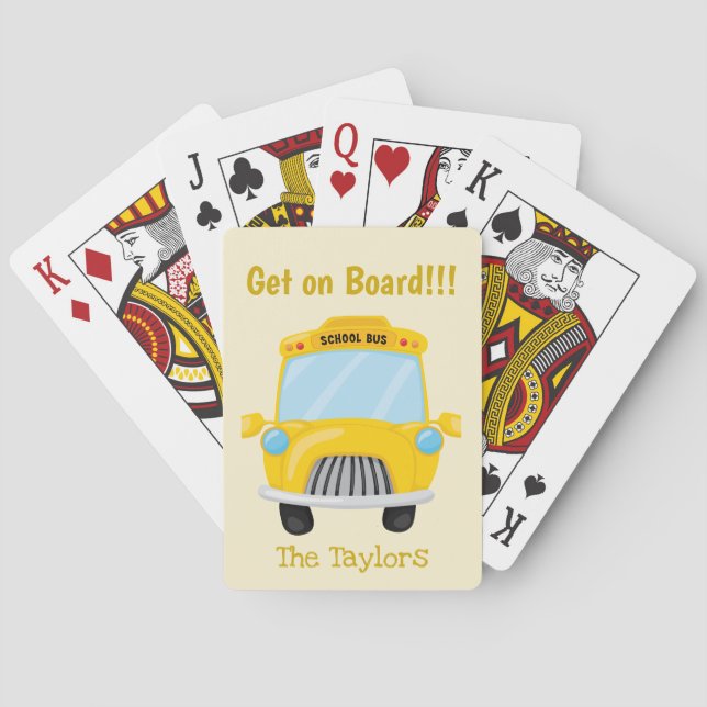 School Bus Get on Board Playing Cards (Back)