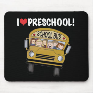 School Bus I Love Preschool Mouse Pad