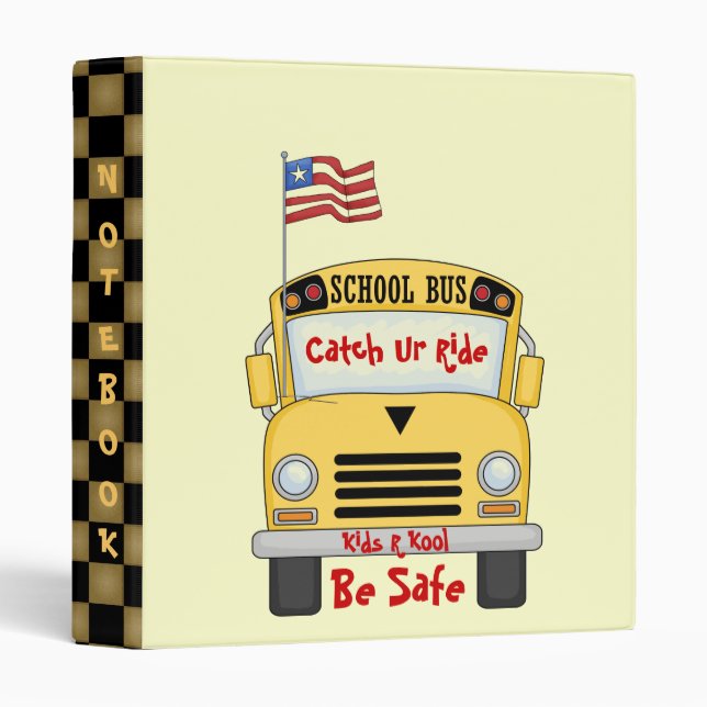 School Bus Kids R Kool Fun Notebook Avery Binder (Front/Spine)