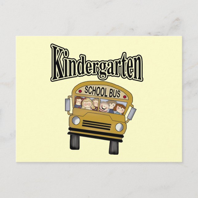 School Bus Kindergarten Tshirts and Gifts Postcard (Front)