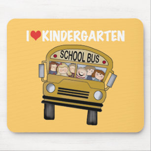 School Bus Love Kindergarten Mouse Pad