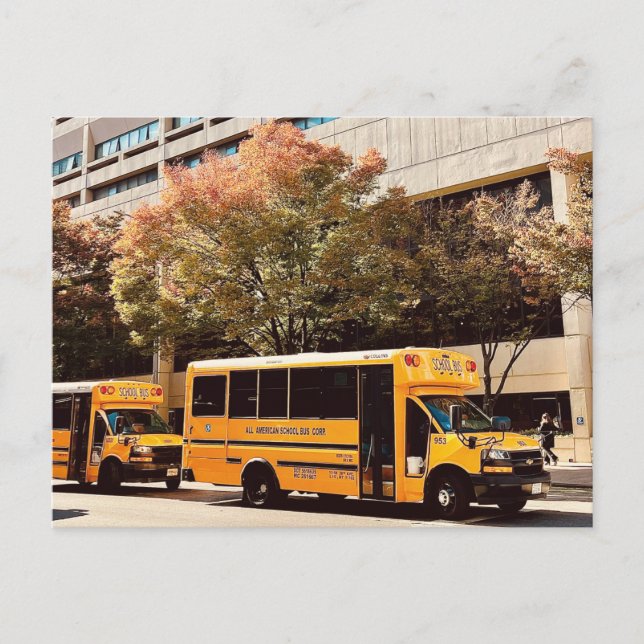 School Bus New York Postcard (Front)
