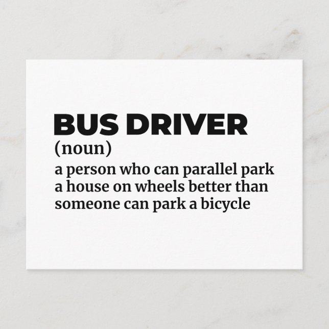 School Bus Operator Definition Postcard (Front)