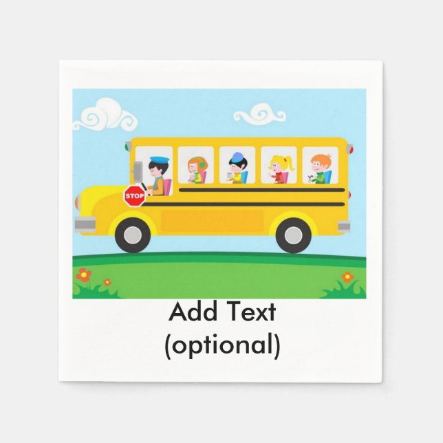 School Bus Paper Napkins (Front)