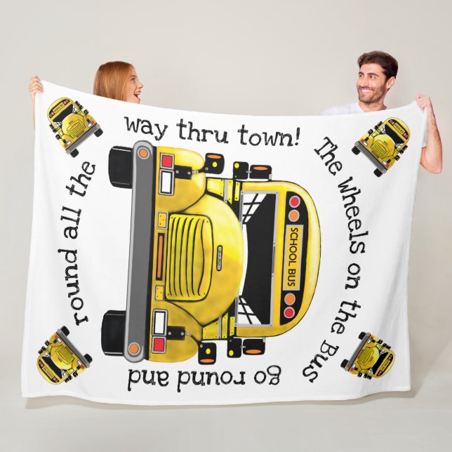 School Bus Personalized Blanket (In Situ)