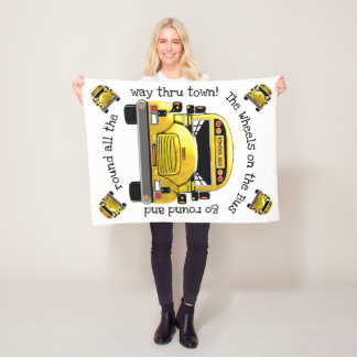 School Bus Personalized Blanket