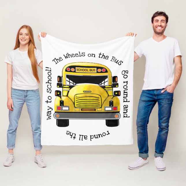 School Bus Personalized Blanket (In Situ)