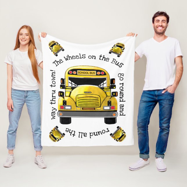 School Bus Personalized Blanket (In Situ)