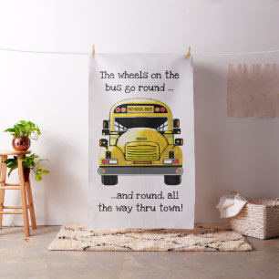 School Bus Personalized Fabric