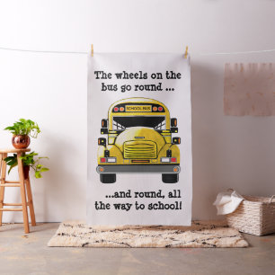 School Bus Personalized Fabric