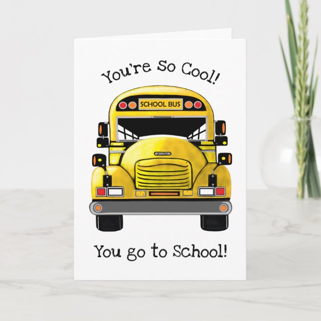 School Bus Personalized Greeting Card (Front)