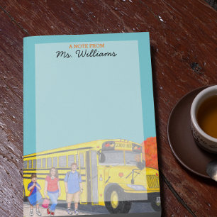 School Bus Personalized Teacher Post-it Notes