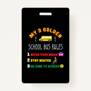 School Bus Rules For Students Funny School Bus Badge