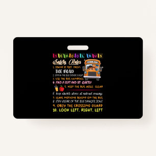 school bus safety rules badge