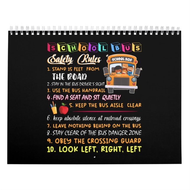 school bus safety rules calendar (Cover)
