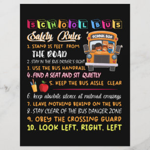 school bus safety rules letterhead