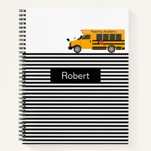 School Bus Stripes Design Custom School Notebook