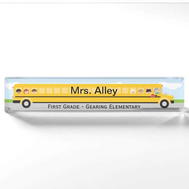 School Bus | Teacher Name Plate (Front)