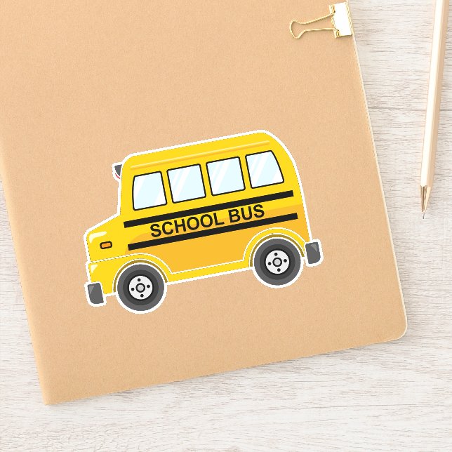 School Bus Vinyl Stickers (Notebook)