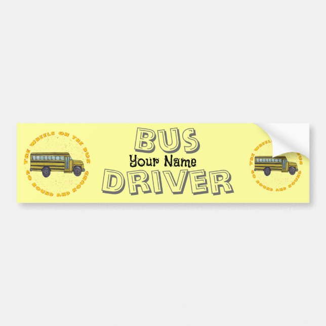 School Bus Wheels Bumper Sticker (Front)