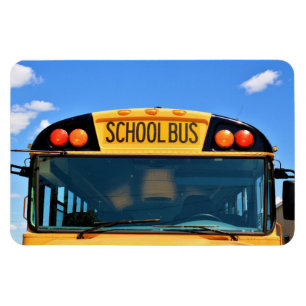 School Bus With Amber & Red Lights Magnet