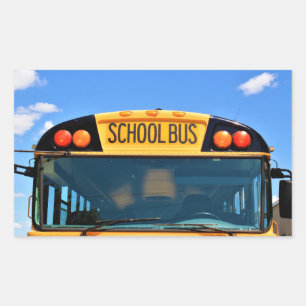 School Bus With Amber & Red Lights Sticker