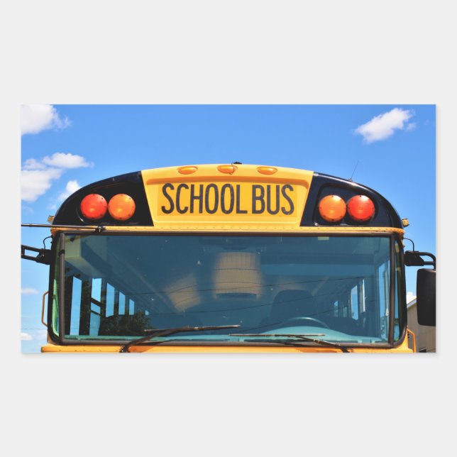 School Bus With Amber & Red Lights Sticker (Front)
