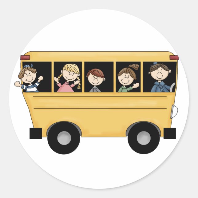 School Bus with Kid's & Driver D2 Stickers (Front)